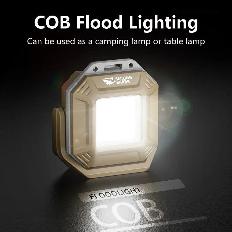 Smiling Shark TIP067 Mini Rechargeable Work Light, Super Bright COB Keychain Light, with Magnet, for Outdoor Camping, Hiking