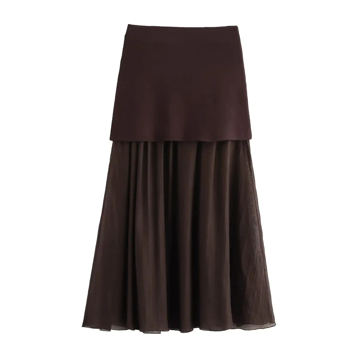 Elegant Wine Red Knitted Skirt Set for Women – V-Neck Vest & High-Waist Midi Skirt | Spring/Summer 2025
