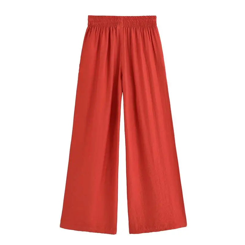 Women’s Summer 2-Piece Set – Loose Shirt & High-Waist Pants
