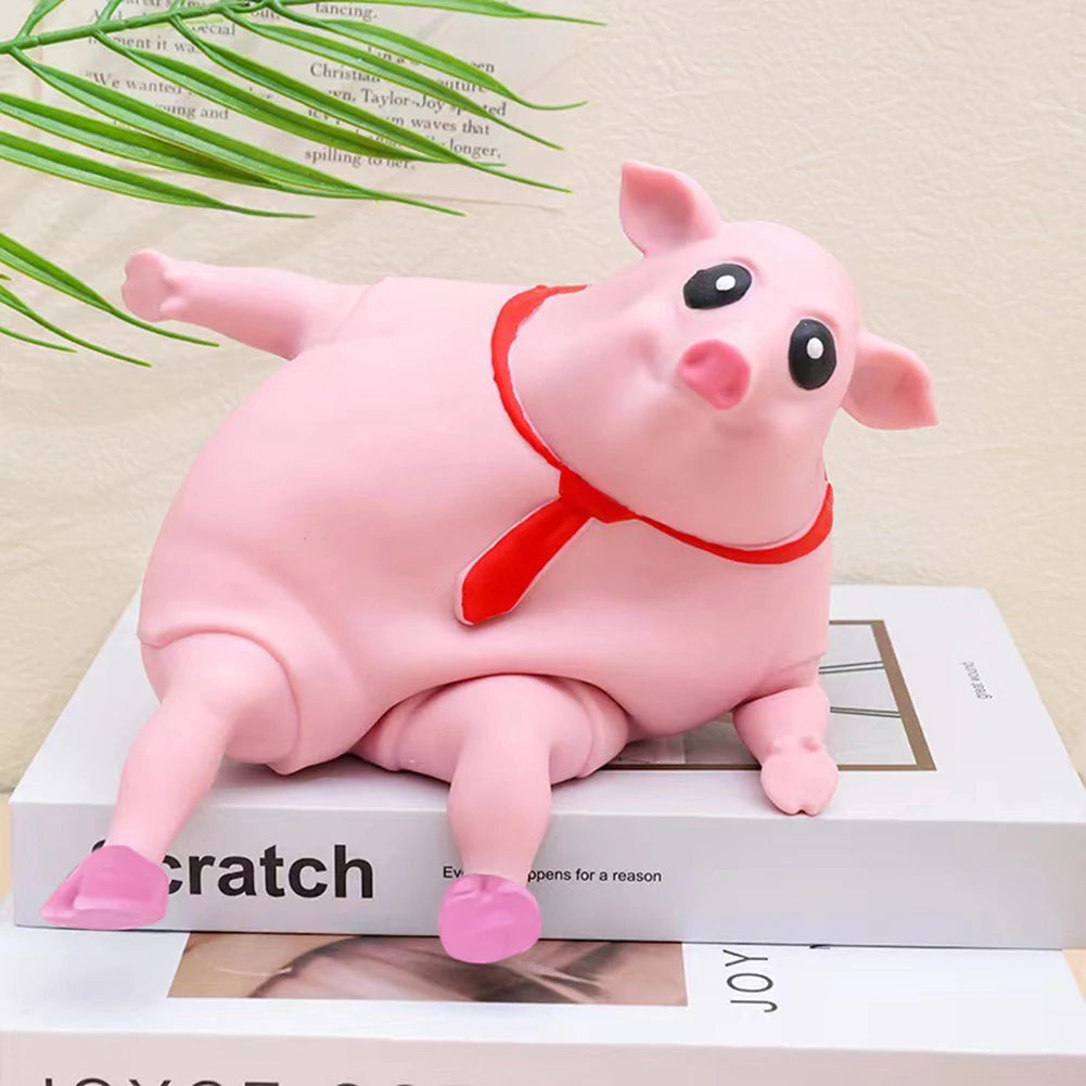 Cute Pet Squeezing Pink Pig Stress Relief Toy Funny Soft Squeezing Animal Little Pig Stress Relief Toy Birthday Gift for Kids