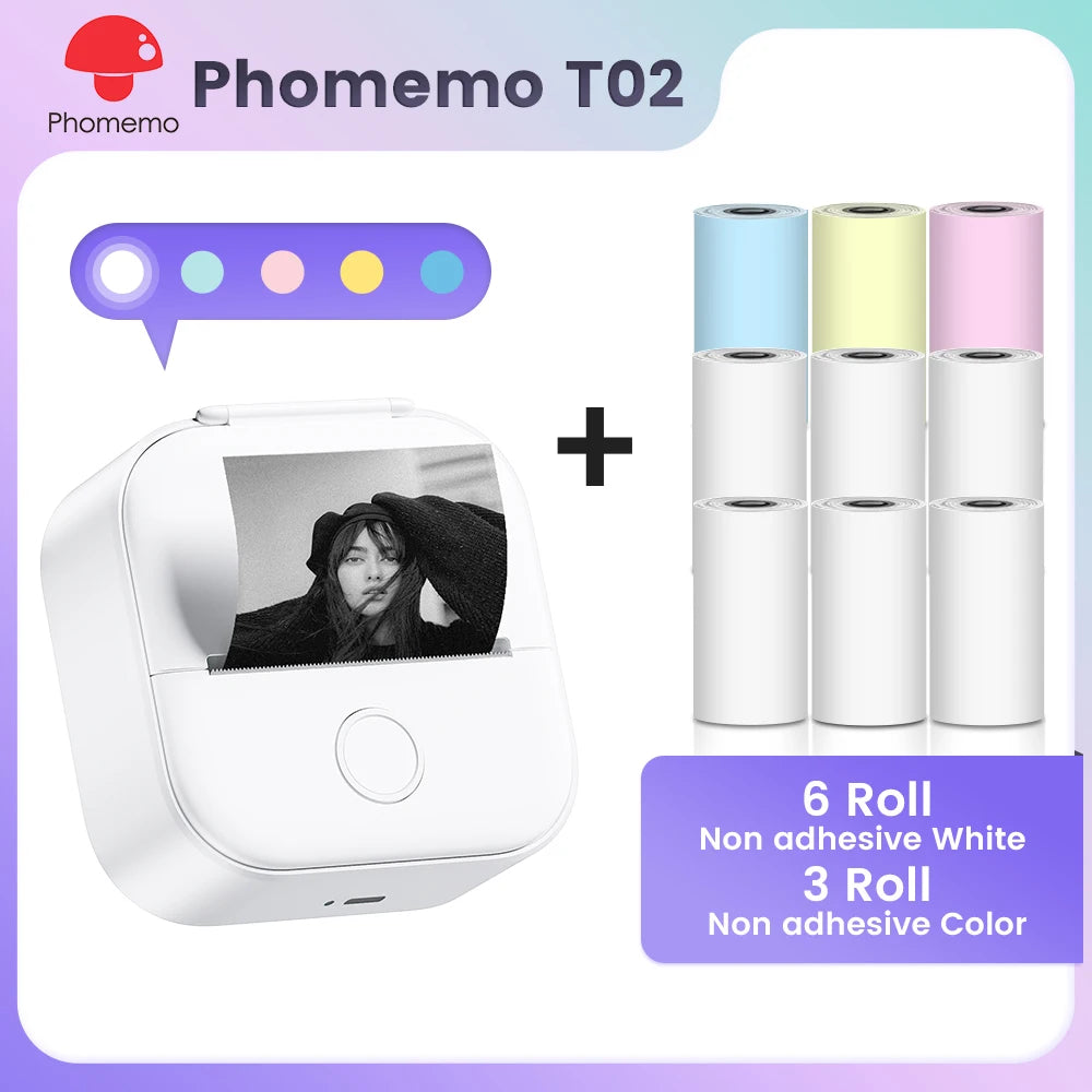 Phomemo T02 Mini Pocket Printer – Bluetooth Thermal Label Maker