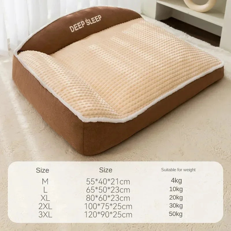 Cozy Corduroy Pet Bed – Warm Winter Sofa for Dogs & Cats