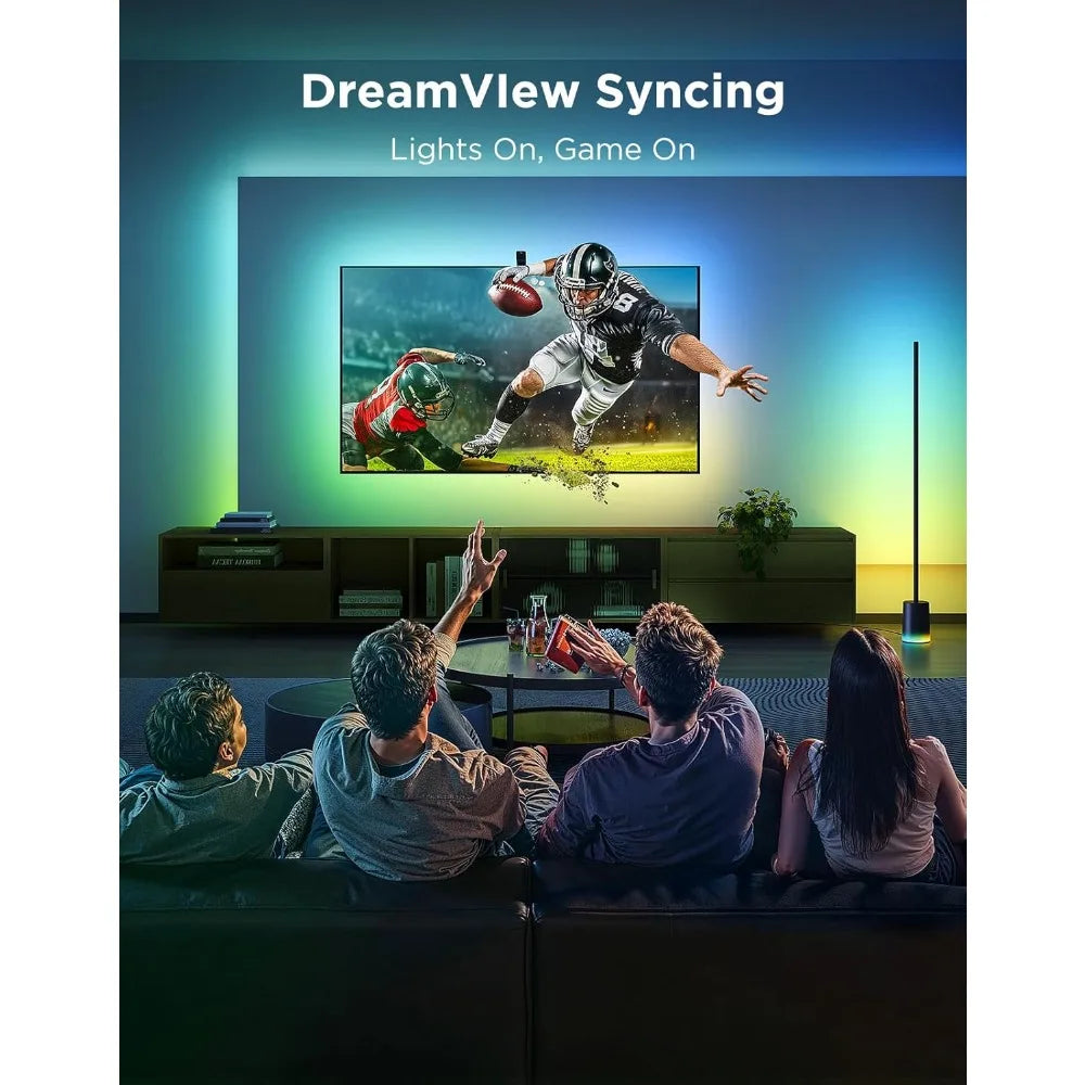 Smart TV Backlight Strip with Camera – RGBICW LED Lights, 11.8ft, Wi-Fi Sync, Alexa & Google Control – Fits 55-65 Inch TVs
