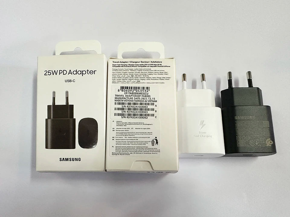 Ep-Ta800 Samsung 25w Pd Supercharger Usbc Charger Adaptador Galaxy S25 S24 FE S23 S22 S21 A54 A34 M54 Type C Fast Charging Cable