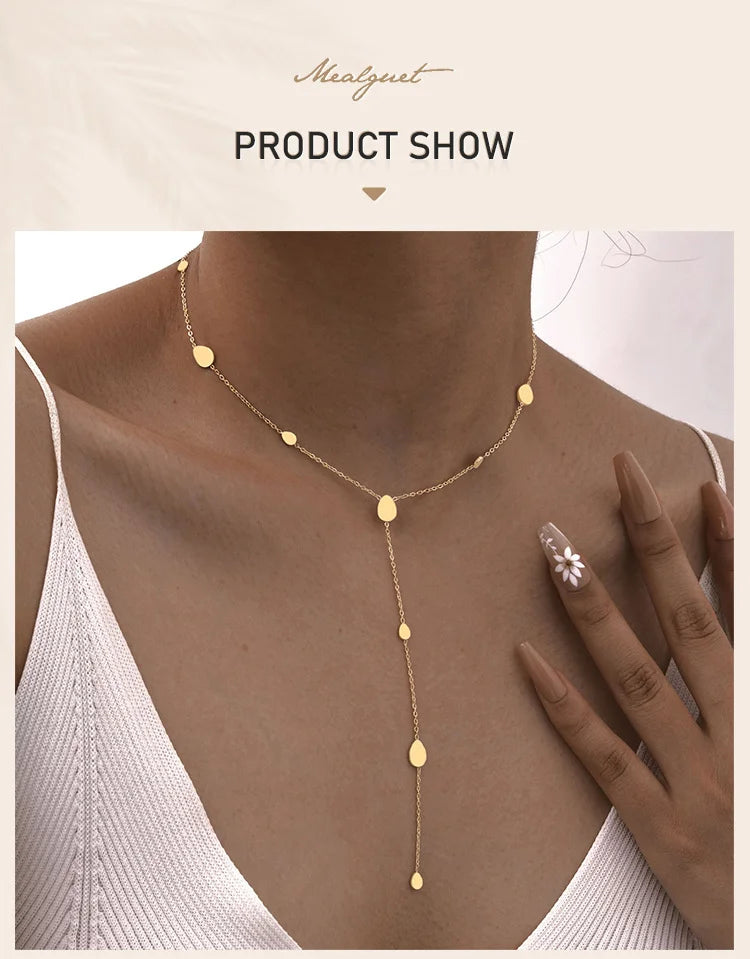 Gold Heart Lariat Y Necklace – Dainty Layered Jewelry