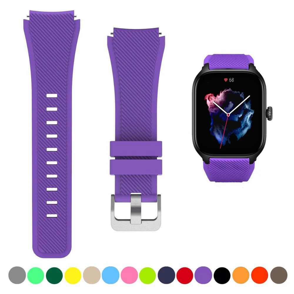 20mm/22mm Watch band For Amazfit GTS/2/2e/3/4 GTS2 Mini/GTR 4/3/Pro/GTR2/2e/stratos 2/3 Silicone Bracelet Amazfit bip 6 5 strap