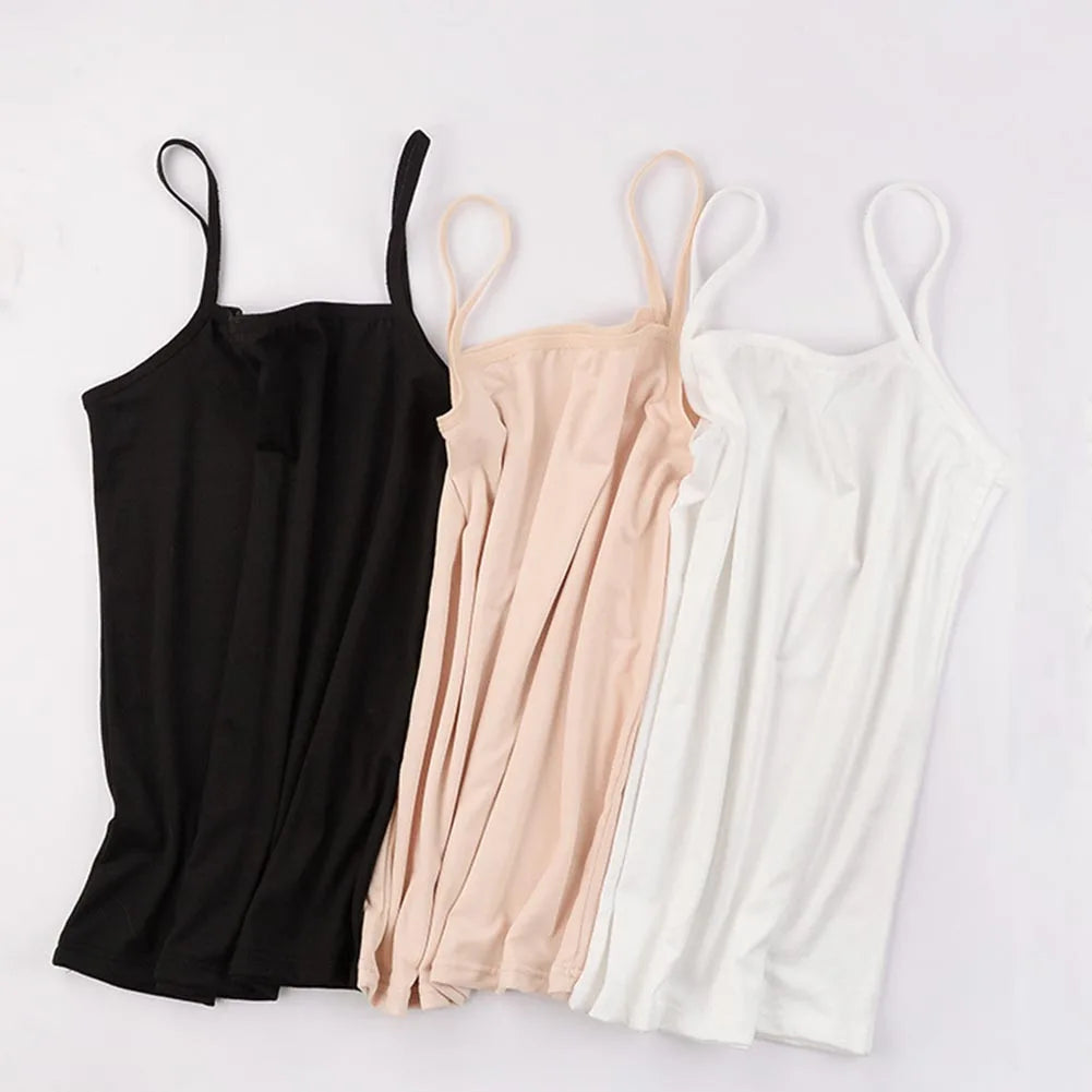 Sexy Sling Camisoles Women Crop Tops Solid Color Sleeveless T-shirt Base Tee Tops Skinny Vest Female Slimming Tanks Underwear