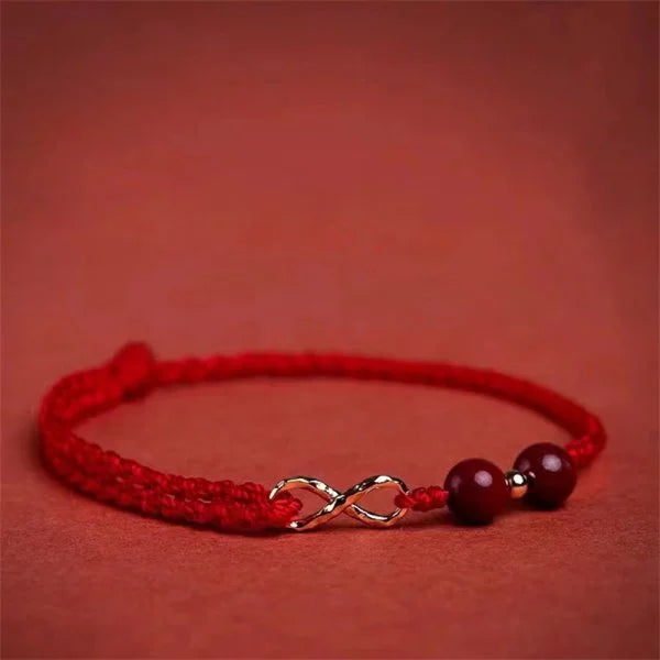 Handmade Tibetan Knot Bracelet – Red & Black Unisex Rope Charm