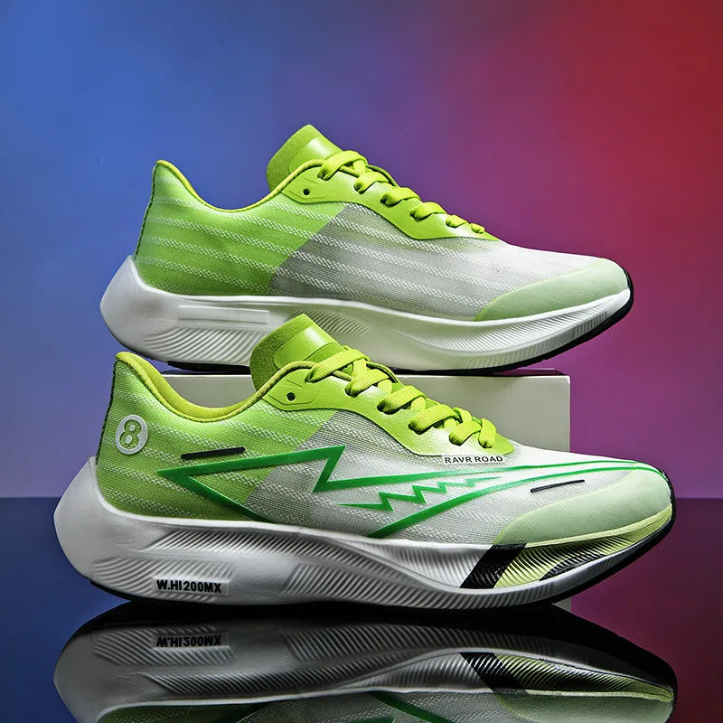 Real carbonboard racing running shoes couple's ultra-light cushioning sneakers men's thin mesh walking shoes