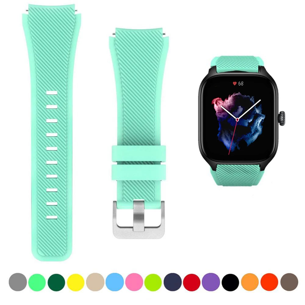 20mm/22mm Watch band For Amazfit GTS/2/2e/3/4 GTS2 Mini/GTR 4/3/Pro/GTR2/2e/stratos 2/3 Silicone Bracelet Amazfit bip 6 5 strap