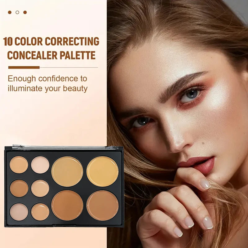 10 Colors Concealer Palette Eye Repairing Base Palette Matte Dark Circles Tattoo Contour Covering Concealer Cream Lasting Makeup