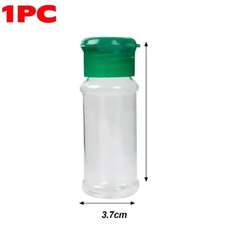Compact Plastic Spice Shaker Bottles – Portable 100ml Seasoning Jars for Kitchen & BBQ
