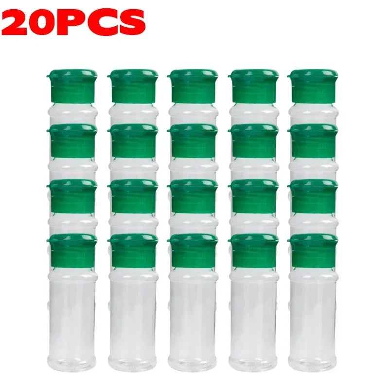 Compact Plastic Spice Shaker Bottles – Portable 100ml Seasoning Jars for Kitchen & BBQ