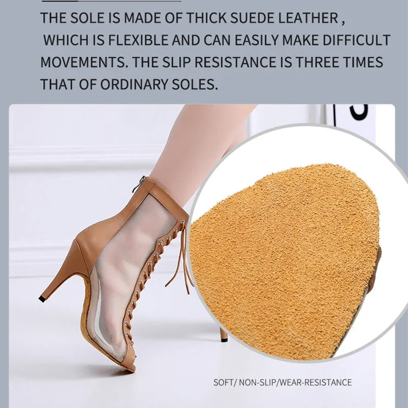 Women’s Latin Dance Shoes – High Heel Ballroom Salsa Practice Shoes with Soft Sole