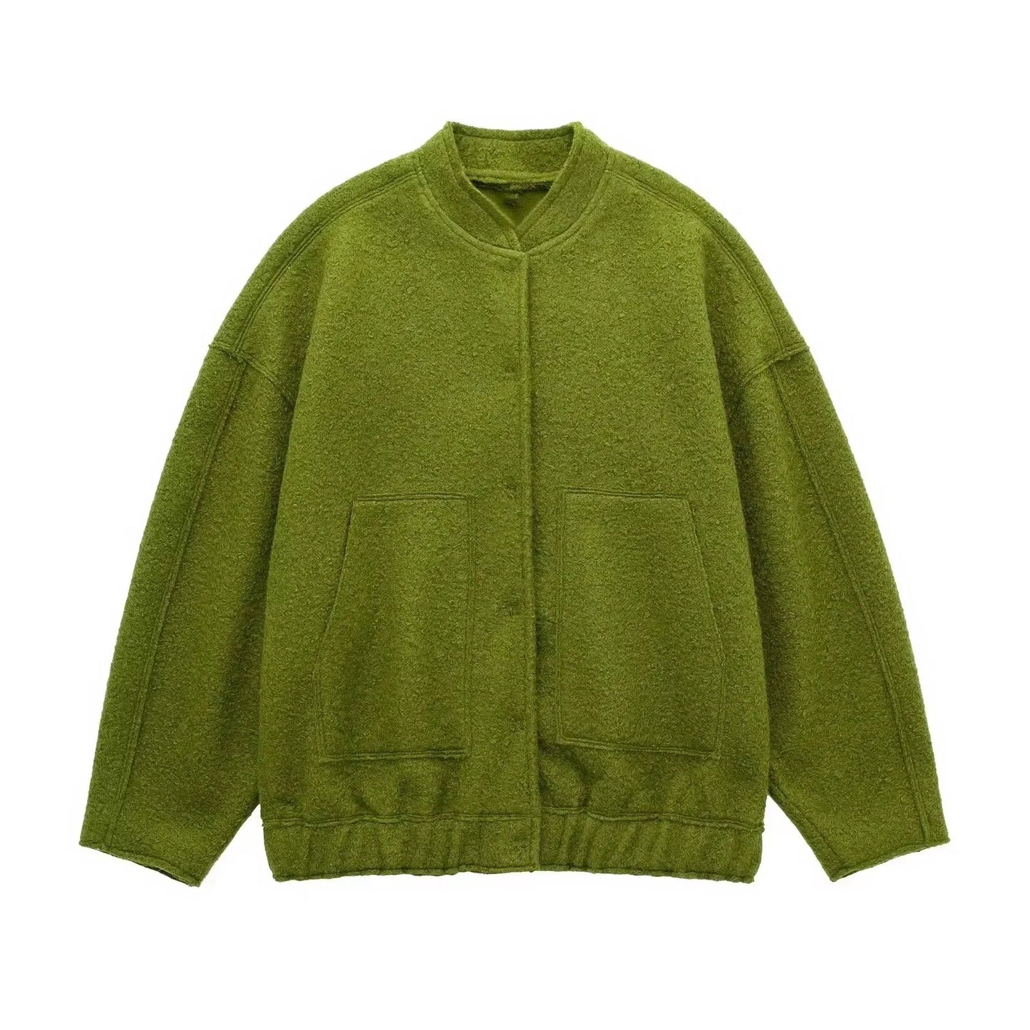 Women's Winter Casual Pocket Jacket – Solid Color, Cozy & Stylish | TRAFZA
