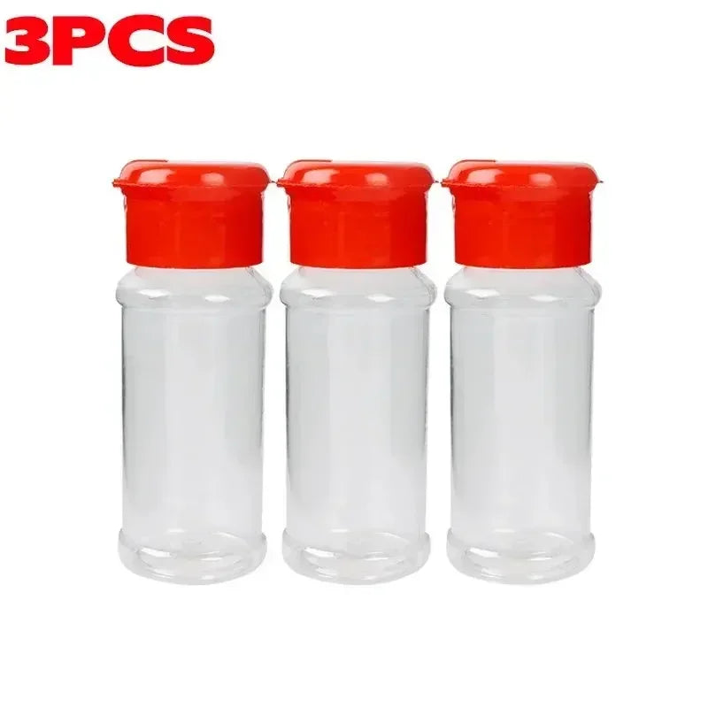 Compact Plastic Spice Shaker Bottles – Portable 100ml Seasoning Jars for Kitchen & BBQ