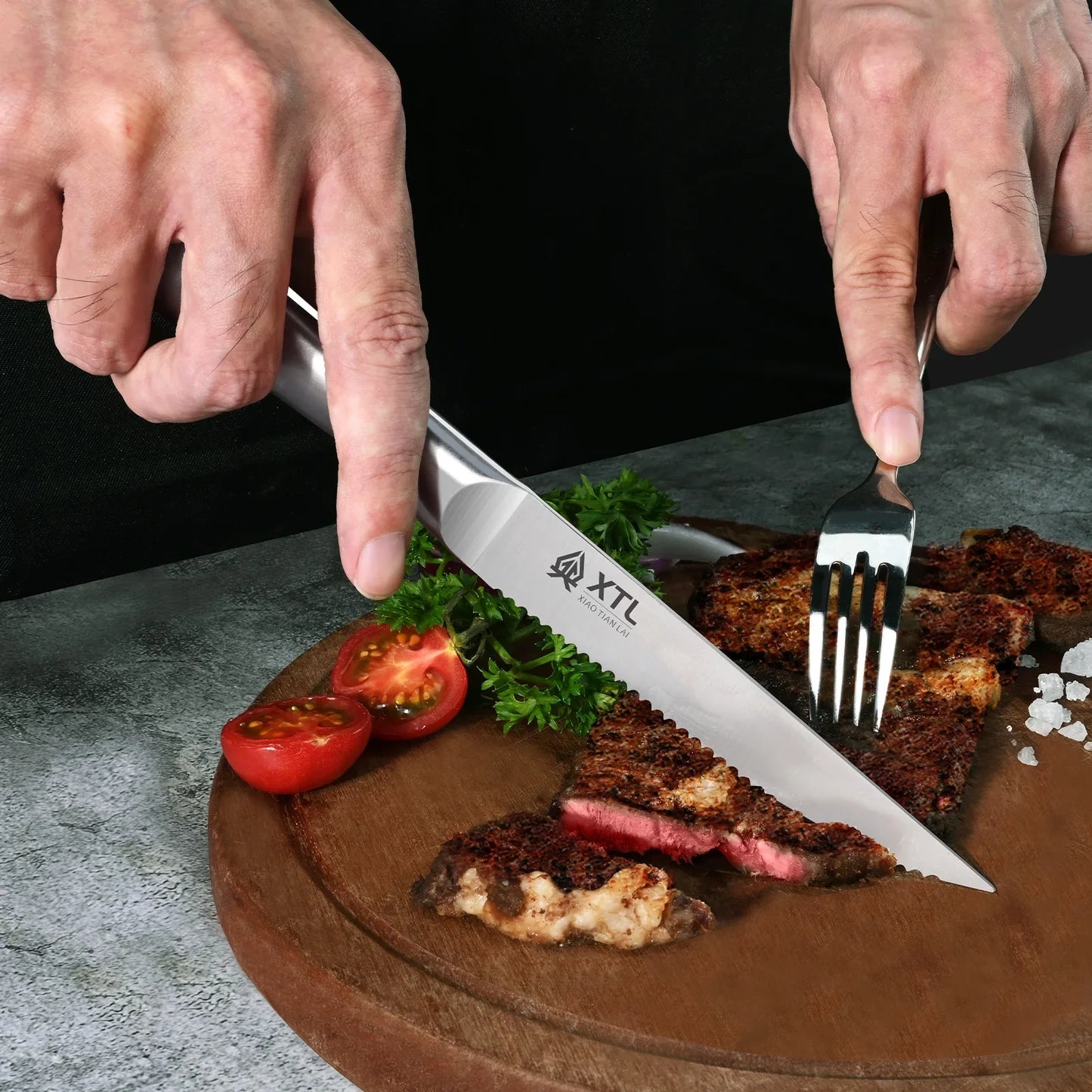 Steak Knife Cutlery Set - Knife, Fork and Spoon Set - Seiko Home Stainless Steel serrated steak cut - Kitchen Knife 4/6/8/pcs