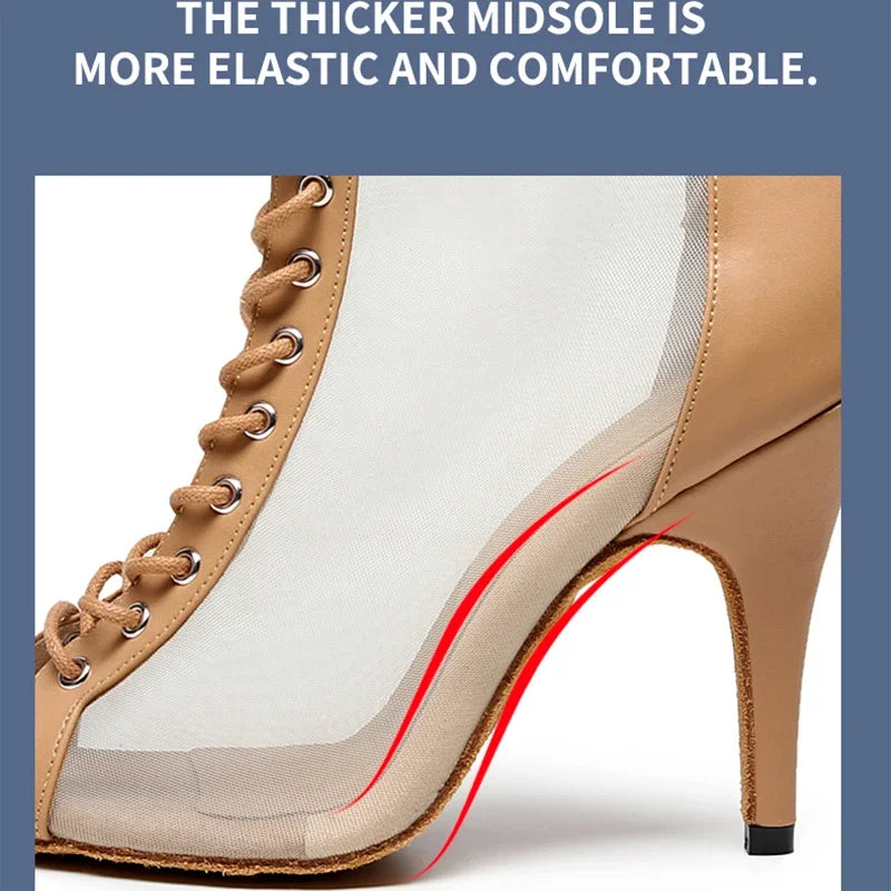 Women’s Latin Dance Shoes – High Heel Ballroom Salsa Practice Shoes with Soft Sole