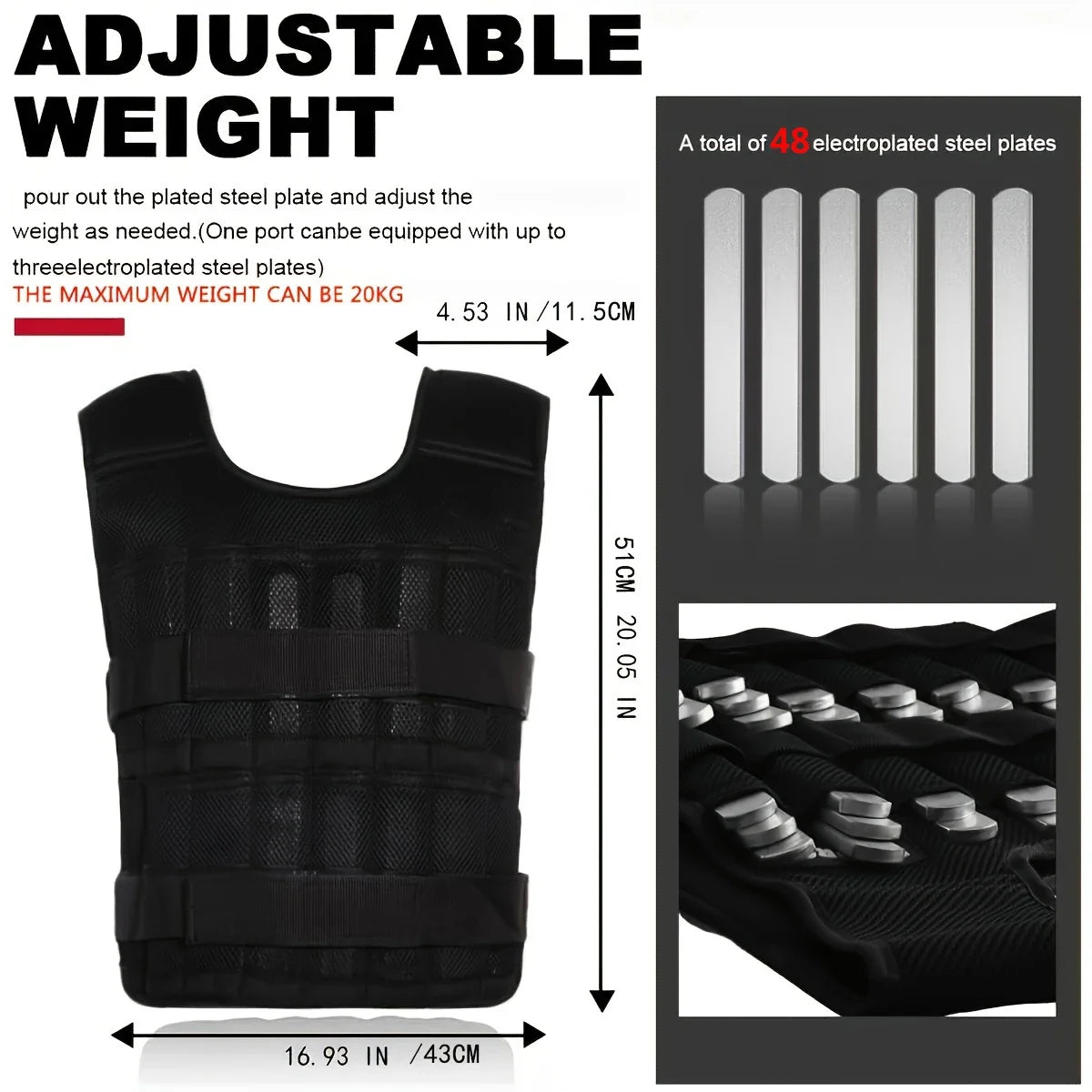 Adjustable Weighted Vest & Ankle/Wrist Weights Set – Strength Training Gear