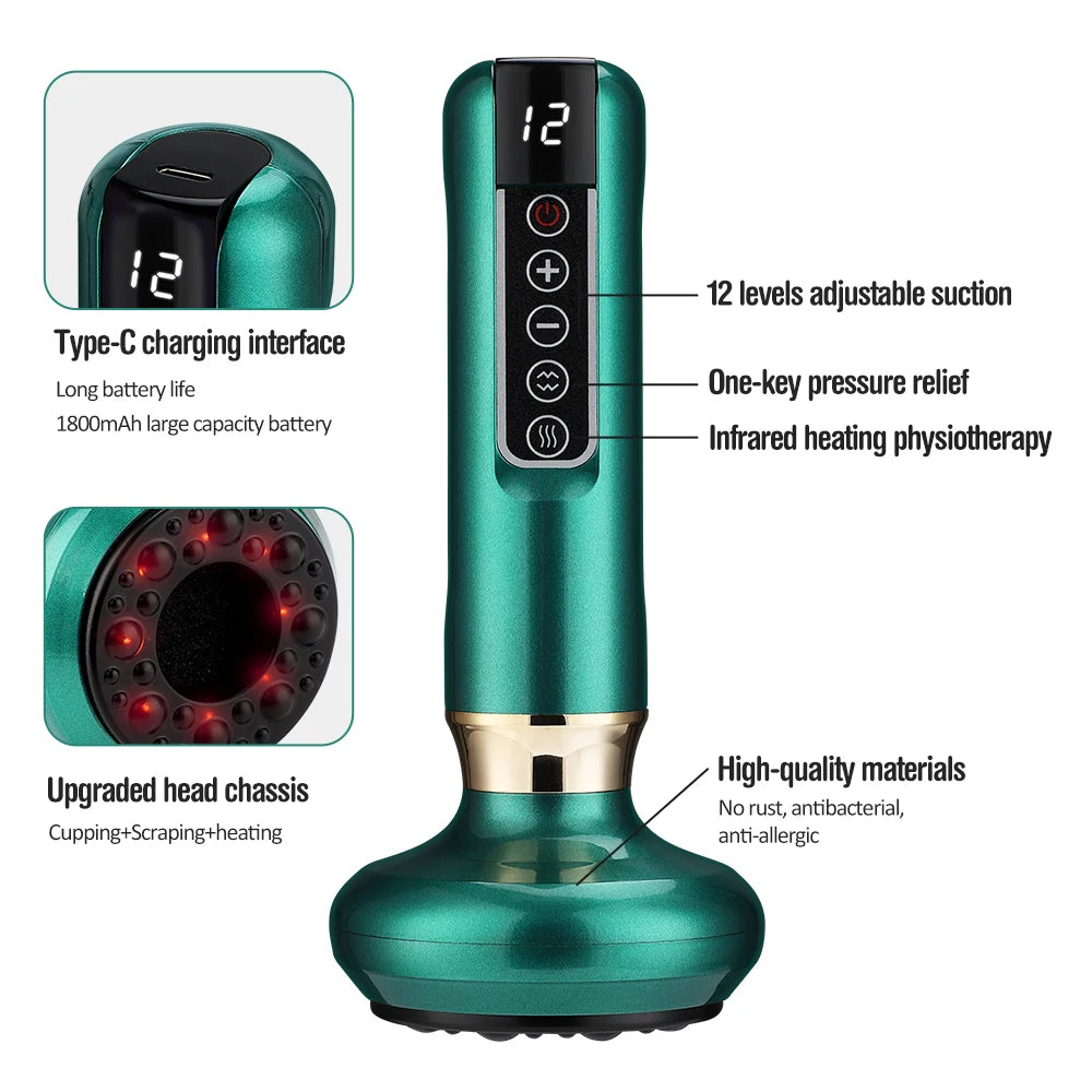 Smart Electric Cupping Massager with Heat & Gua Sha
