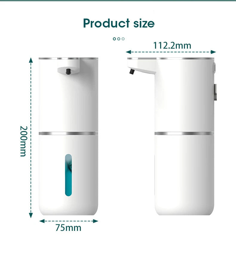 Automatic Soap Dispenser Touchless Foaming Soap Dispenser 380ml USB Rechargeable Electric 4 Level Adjustable Foam Soap Dispenser