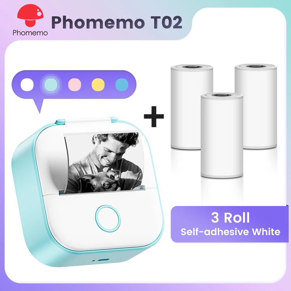 Phomemo T02 Mini Pocket Printer – Bluetooth Thermal Label Maker