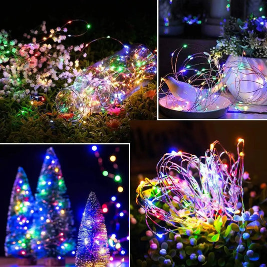 LED Solar Powered String Lights Copper Wire 8 Modes Solar Fairy Lights Outdoor Waterproof for Garden, Patio, Party, Christmas