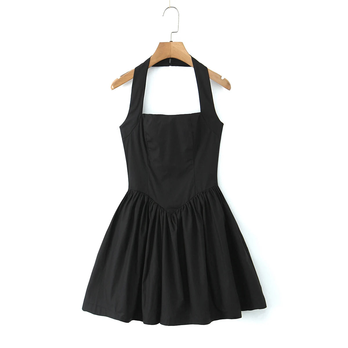 Yellow Halter Mini Dress – Backless A-Line Summer Style