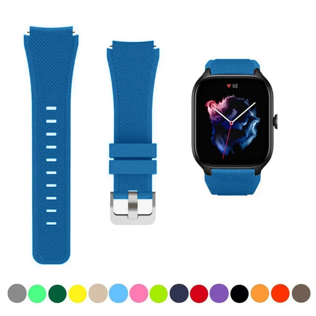 20mm/22mm Watch band For Amazfit GTS/2/2e/3/4 GTS2 Mini/GTR 4/3/Pro/GTR2/2e/stratos 2/3 Silicone Bracelet Amazfit bip 6 5 strap