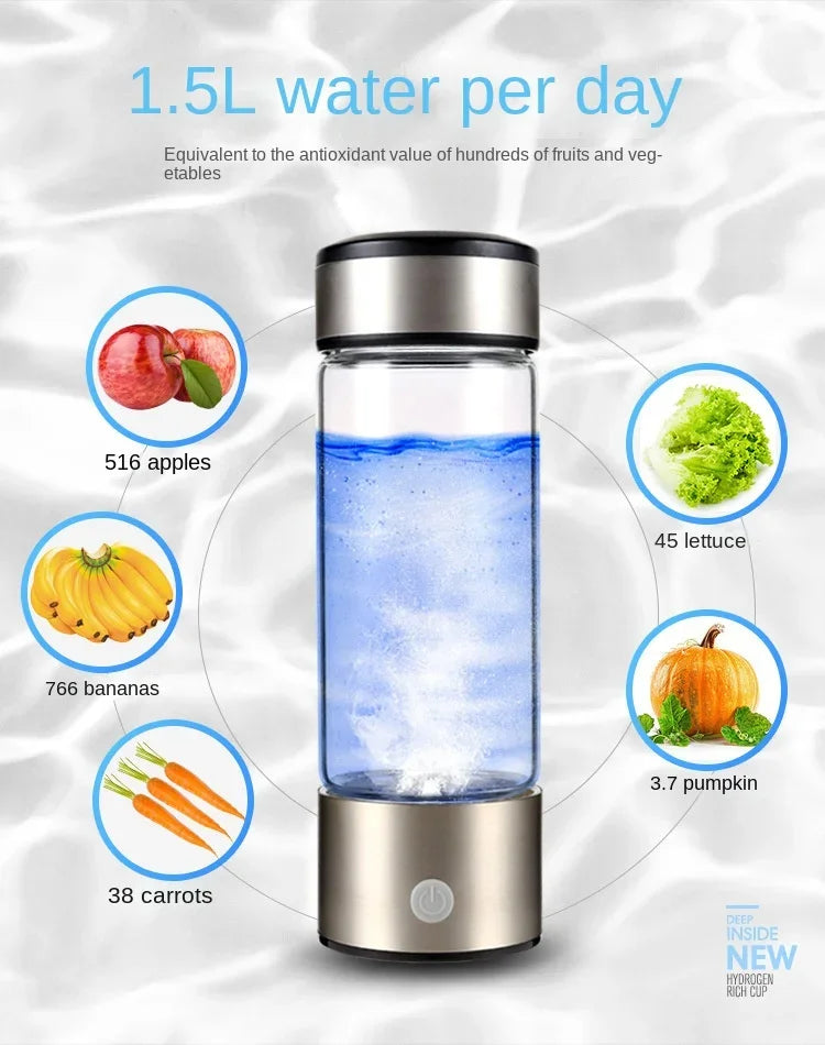 420ML Water Filter Hydrogen Ionized Water Bottle Hydrogen Generator Bottle Portable Water Ionizer Health Cup Home Appliance