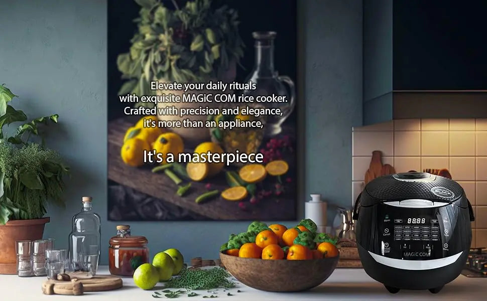 MAGiC COM rice cooker, 10Cup(Uncooked) 20cup(Cooked) Family-Sized,Steamer with Non-Stick Inner Pot,Delay Timer & Keep Warm,Black