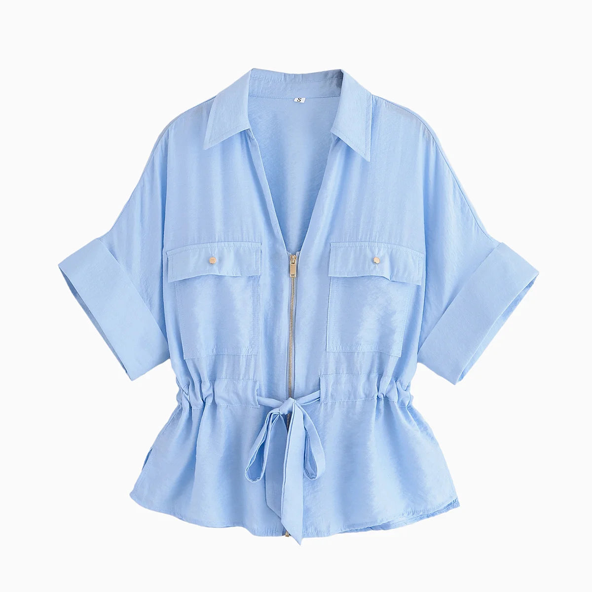 Women’s Summer 2-Piece Set – Loose Shirt & High-Waist Pants