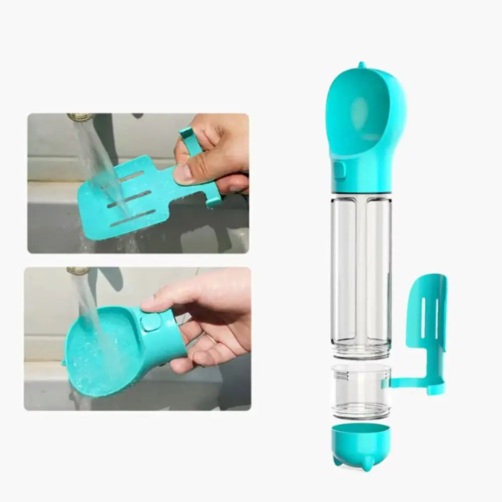 300/500ml Pet Water Food Dispenser 3 in 1 with Trash Bag Box and Shovel Pet Dog Water Bottle Leak Proof Dog Food Feeder Cat