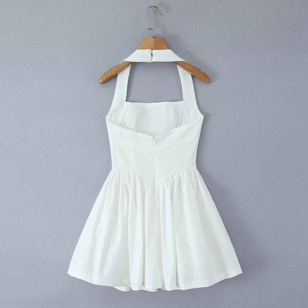 Yellow Halter Mini Dress – Backless A-Line Summer Style