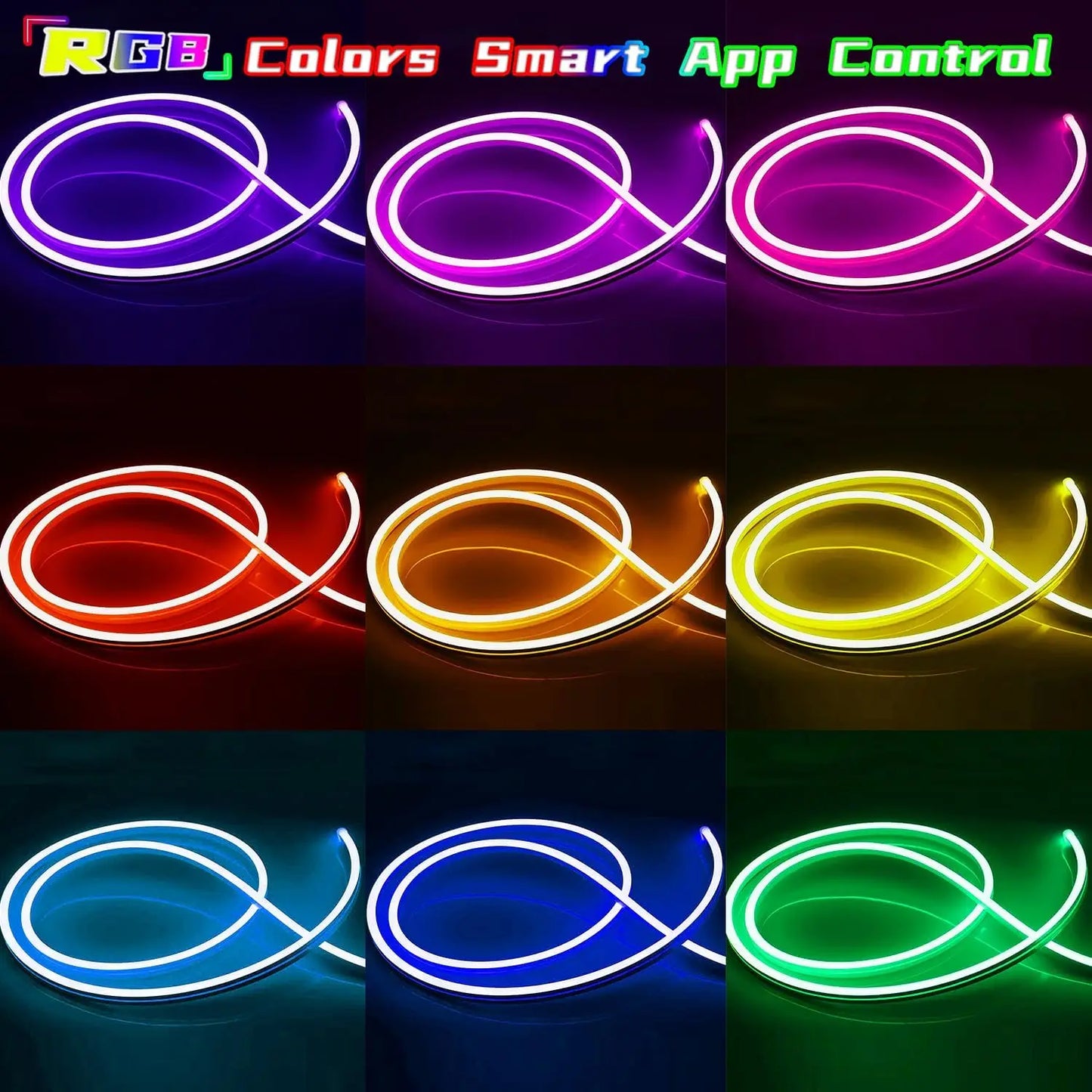 RGB Neon LED Strip Lights – Smart App & Music Sync, Waterproof (10M–30M)