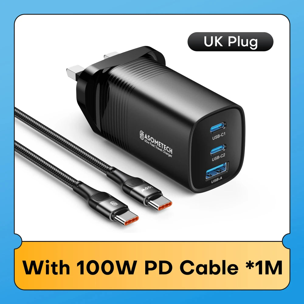 65W GaN USB Type C Fast Charger For Laptop PPS 45W PD QC 3.0 Quick Charge For iPhone 14 13 Samsung Xiaomi Realme Phone Charger