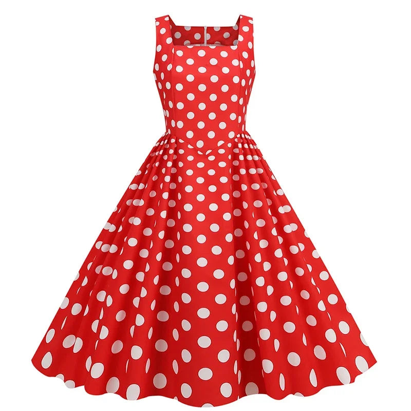 Polka Dot A-Line Mini Dress – Sleeveless Summer Casual