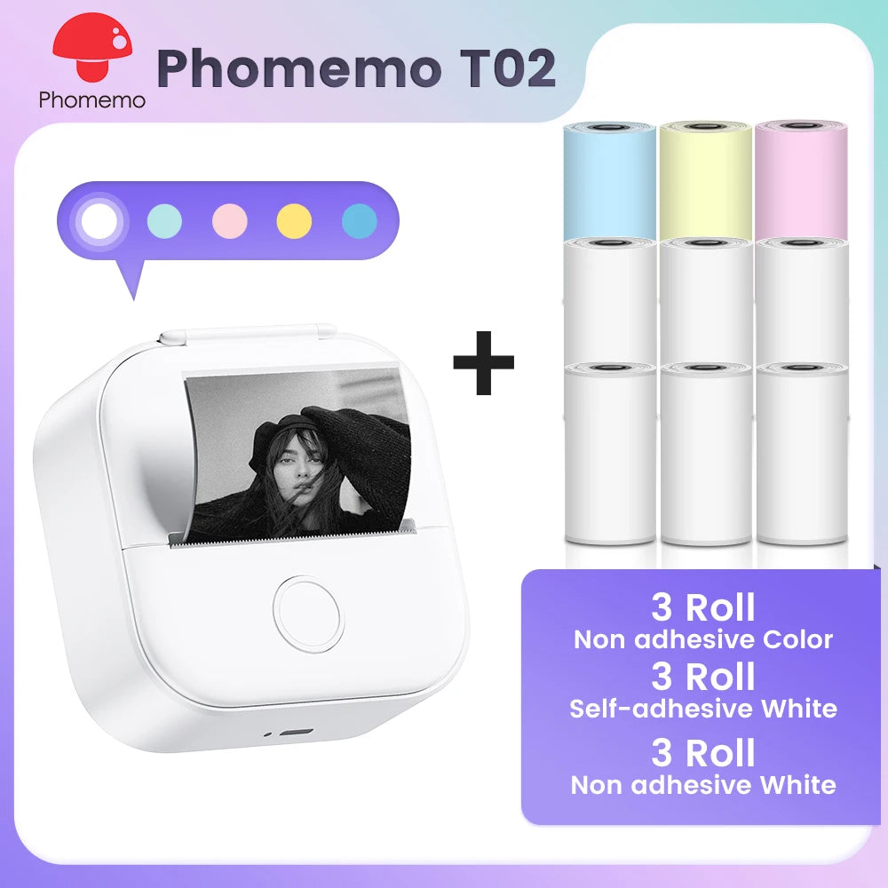 Phomemo T02 Mini Pocket Printer – Bluetooth Thermal Label Maker