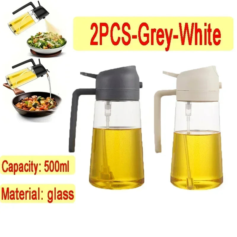 2-in-1 Glass Oil Dispenser & Sprayer | Leakproof, Non-Slip Kitchen Mister