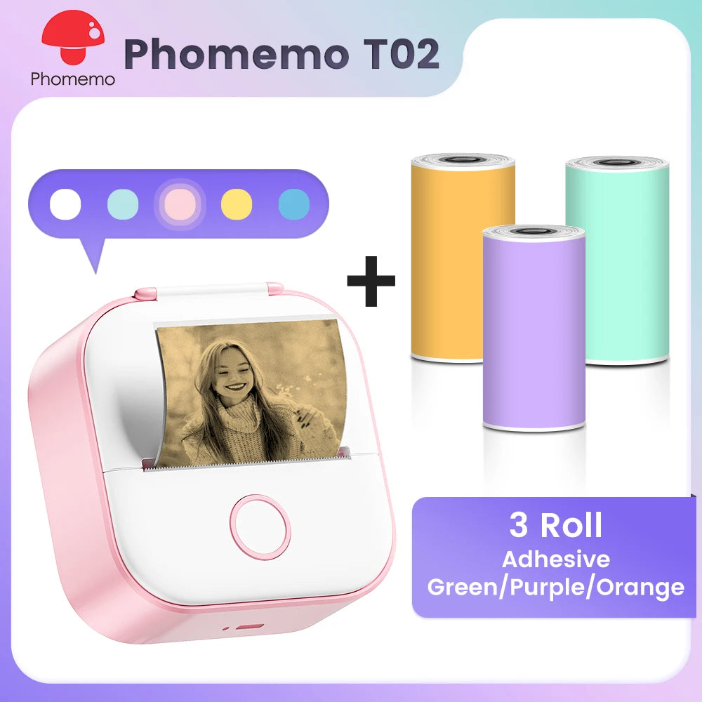 Phomemo T02 Mini Pocket Printer – Bluetooth Thermal Label Maker