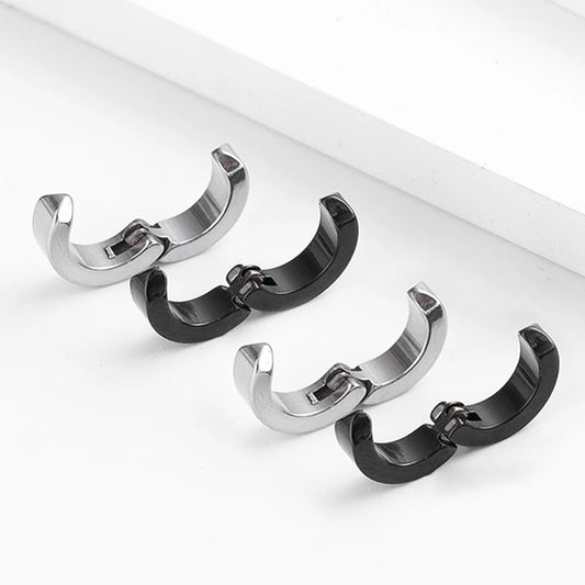 2pcs Anime Chainsaw Man Yoshida Hirofumi Cosplay Ear Clip Earrings Women Men Punk Black No Pierced Fake Ear Circle Pop Jewelry