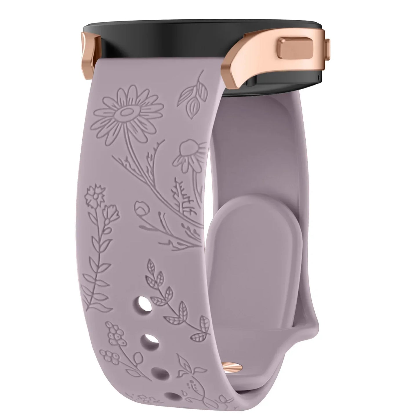 20mm Floral Engraved Band for For Samsung Galaxy Watch 6/5/4/Active 2/5 Pro 45mm 40mm 44mm/Watch 6 4 Classic/Watch 3 41mm Strap