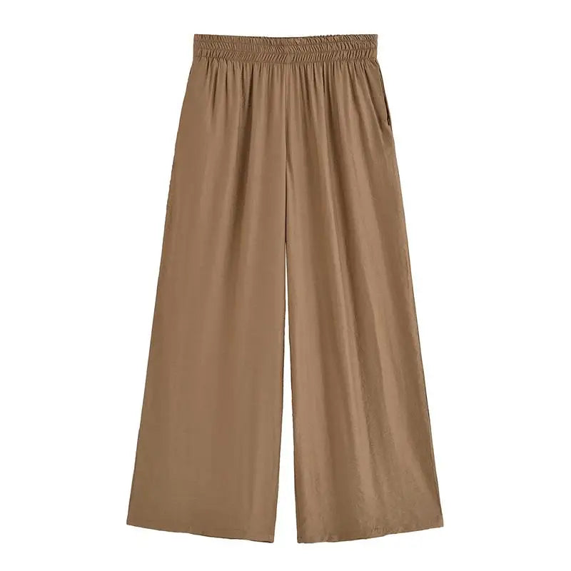 Women’s Summer 2-Piece Set – Loose Shirt & High-Waist Pants