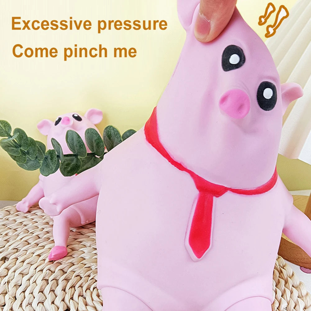 Cute Pet Squeezing Pink Pig Stress Relief Toy Funny Soft Squeezing Animal Little Pig Stress Relief Toy Birthday Gift for Kids