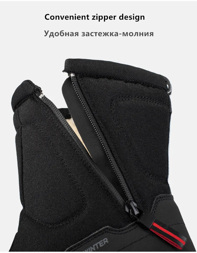 Large Size Winter Men's Boots Warm Plush Ankle Boots Sweat Wicking High-Top Warm Snow Boots Outdoor Sneakers Winter Men's Shoes