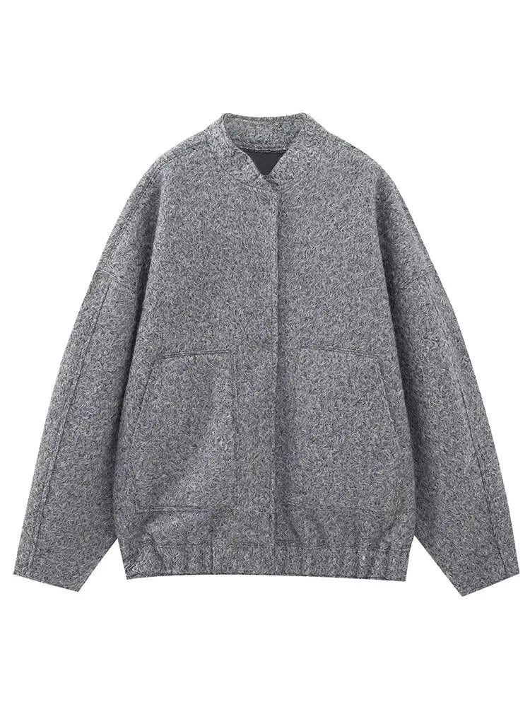 Women's Winter Casual Pocket Jacket – Solid Color, Cozy & Stylish | TRAFZA