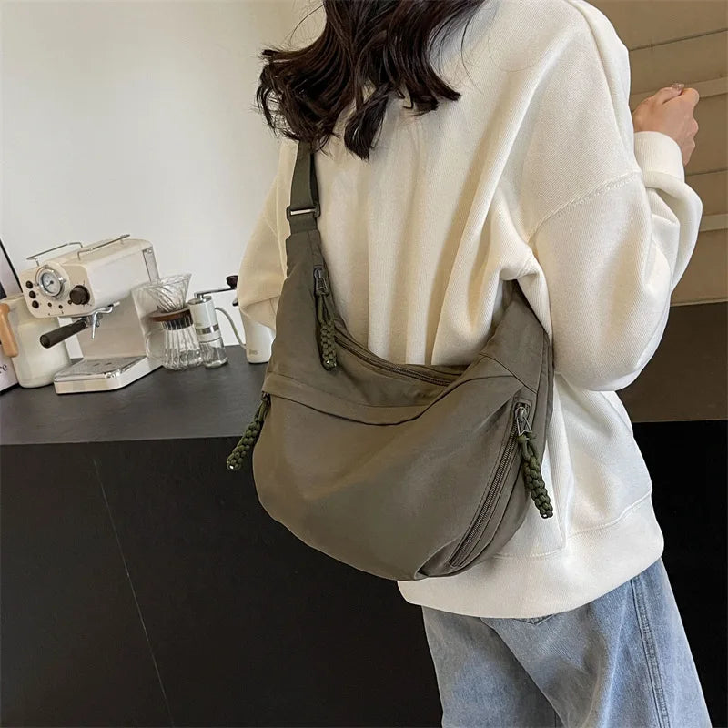High-Capacity Nylon Crossbody Shoulder Bag for Women