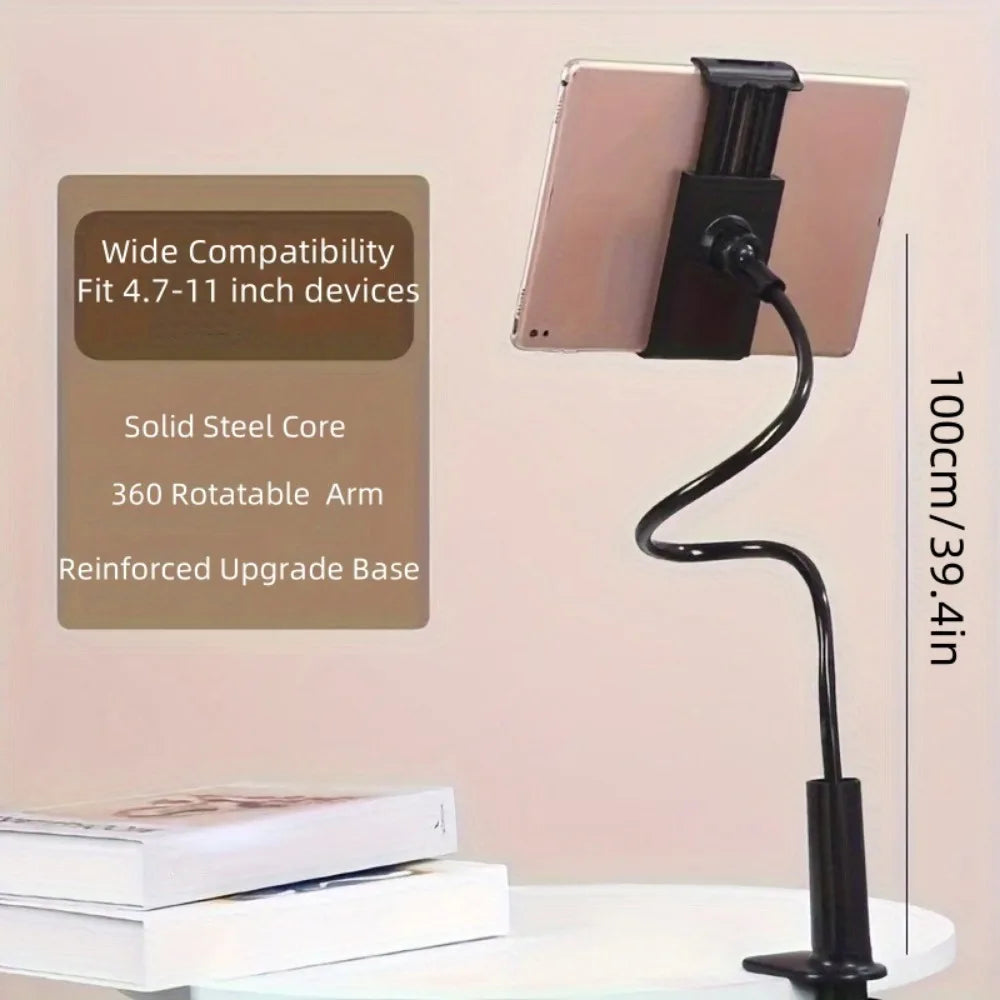 100cm Tablet Mount Holder For Bed Desk Phone Holder Flexible Long Arm Clamp Tablet Stand For iPad Samsung Xiaomi 4.7-11 inch