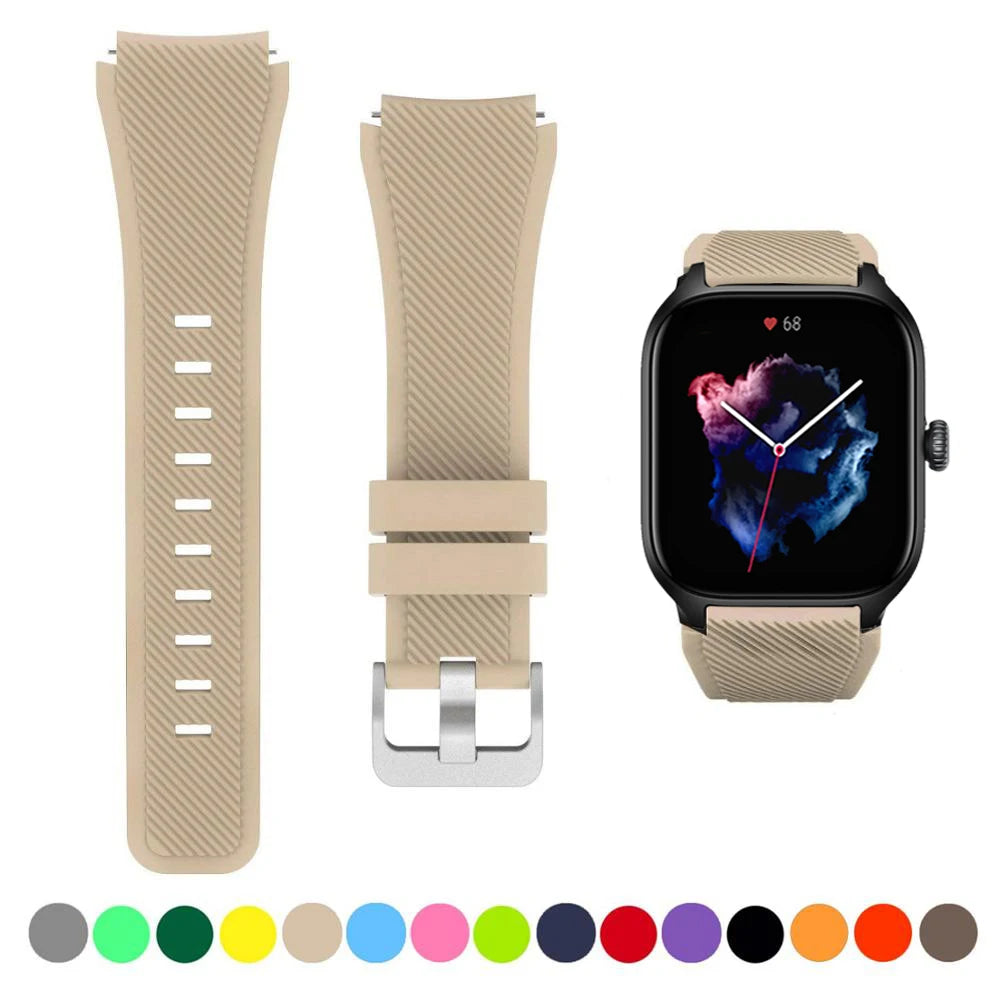 20mm/22mm Watch band For Amazfit GTS/2/2e/3/4 GTS2 Mini/GTR 4/3/Pro/GTR2/2e/stratos 2/3 Silicone Bracelet Amazfit bip 6 5 strap
