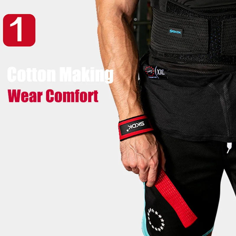 Weightlifting Wrist Straps Strength Training Booster Belt Adjustable Non-slip Gym Fitness Lifting Strap Wrist Support Grip Band